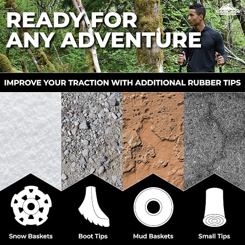 Bastones de Trekking Ajustables de Aluminio Cascade Mountain Tech, Ligero, Bloqueo rápido, bastón de Senderismo o Senderismo, 1 Juego (2 Polos)