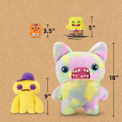 Fuggler Spongebob Keyrings 5" | Paquete de 5 llaveros de peluche de 5 pulgadas, diseño de monstruo feo divertido