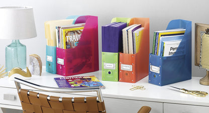 Whitmor Magazine Desk Organizers-Multicolored (Set of 5) Storage, Assorted, 5 Count