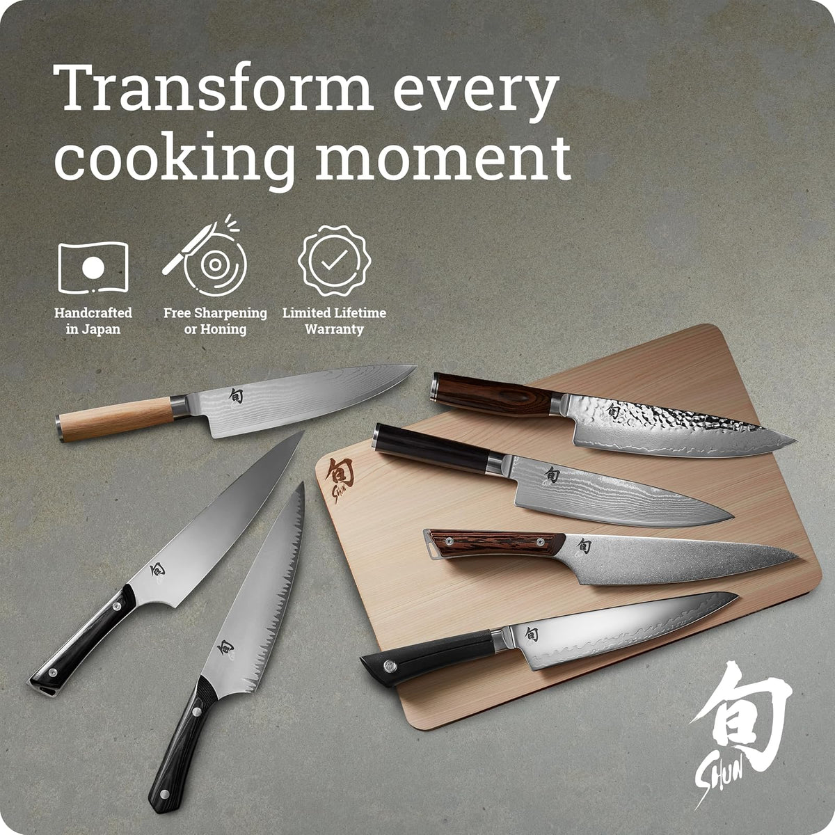 Shun Cutlery Classic Chef's Knife 8”, Thin, Light Kitchen Knife, Ideal for All-Around Food Preparation, Authentic, Handcrafted Japanese Knife, Professional Chef Knife,Black