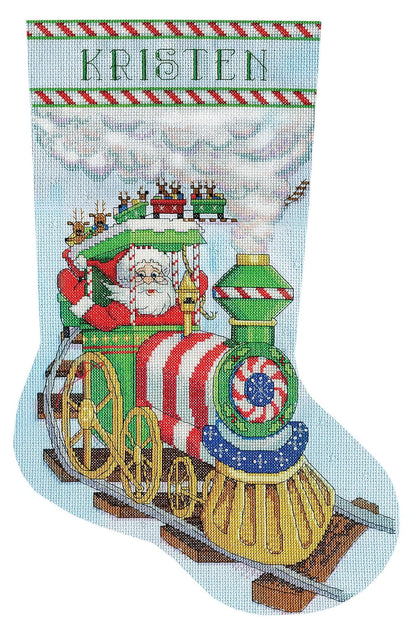 Tobin Santa's Train - Kit de calcetines de punto de cruz, 17 pulgadas de largo, 14 unidades