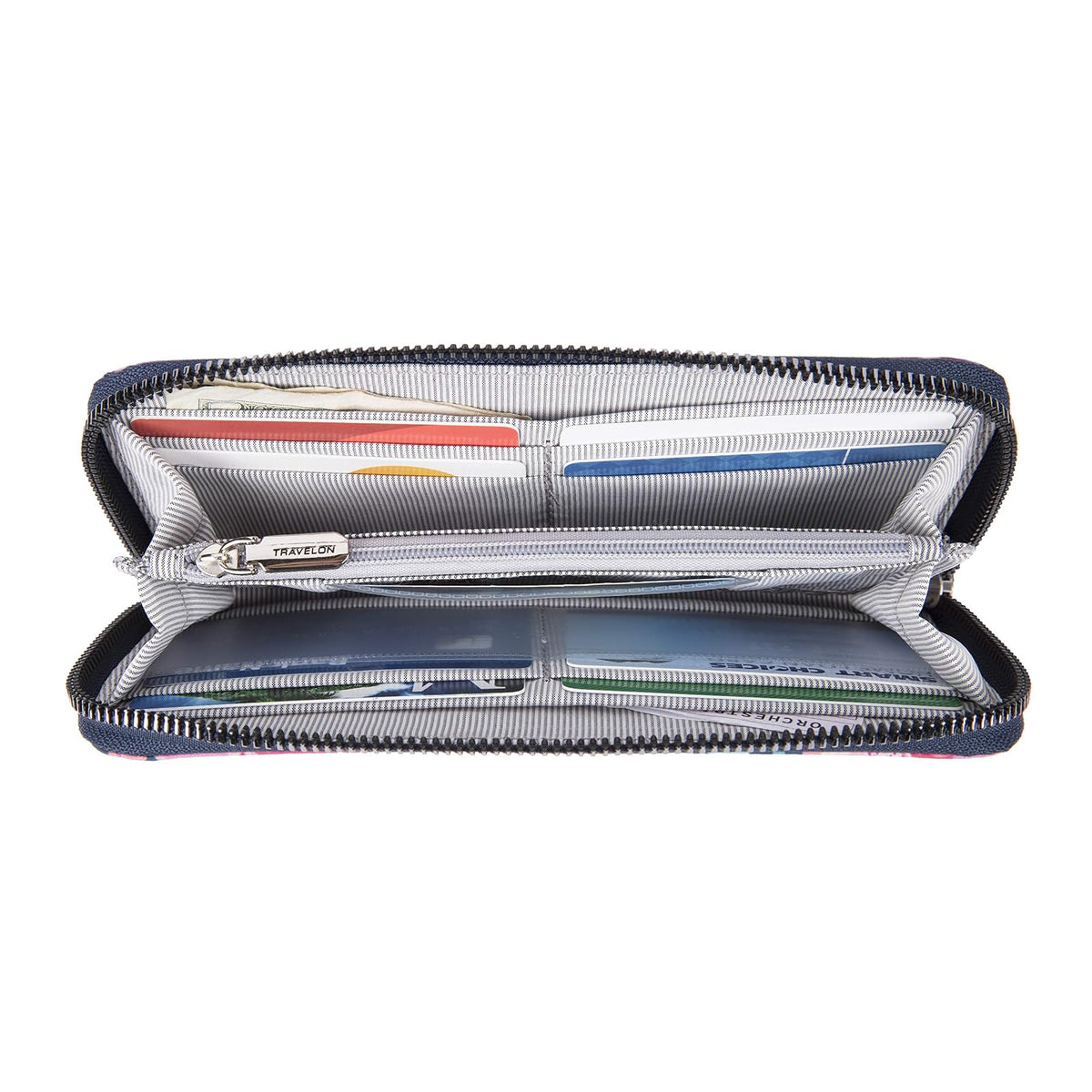 Travelon portafolios con cierre único para mujer con bloqueo RFID