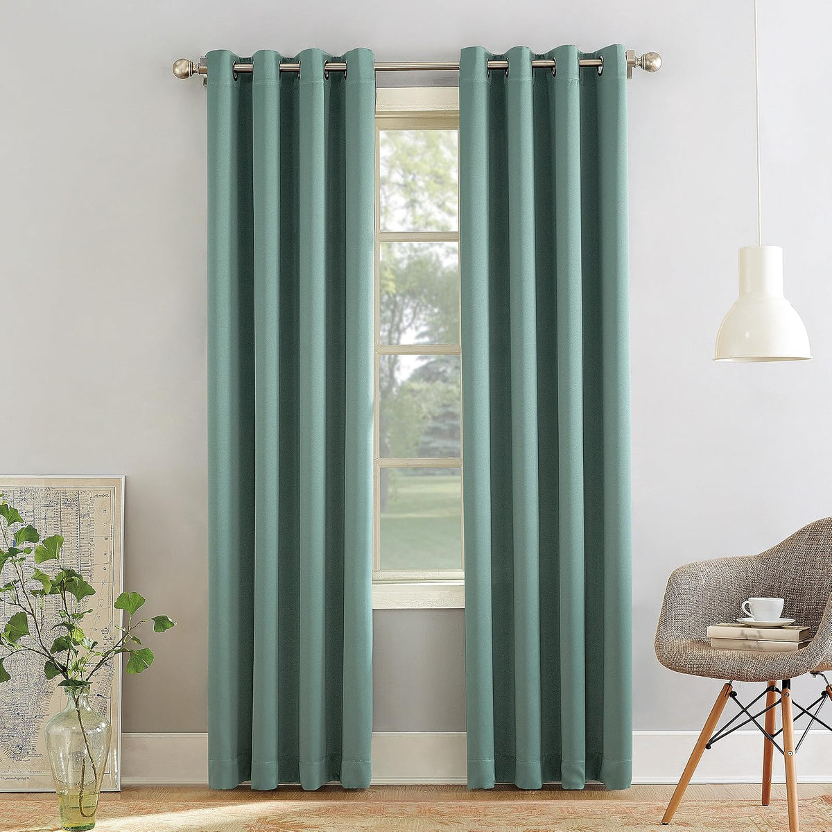 Sun Zero Becca Panel de Cortina Blackout - 101.6An x 241.3Al cm (1 Paneles) - Mineral