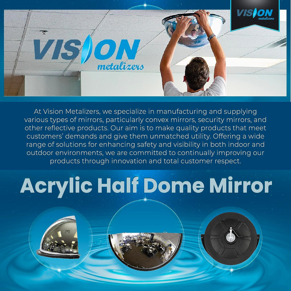 Vision Metalizers Espejo convexo acrílico