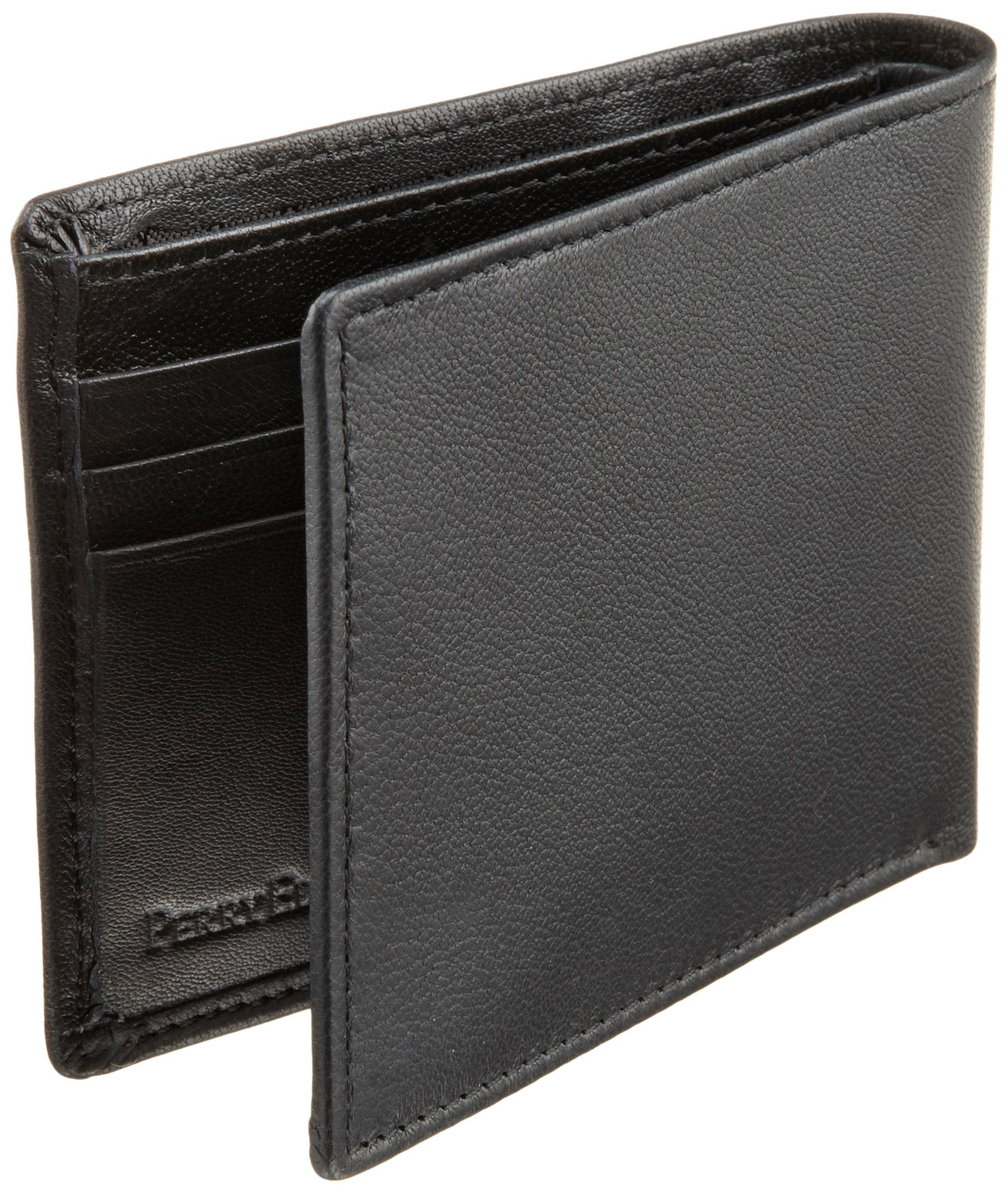 Perry Ellis portafolios Gramercy para hombre, 100% piel, con cierre flexible, color negro, talla única, Negro -, Talla única