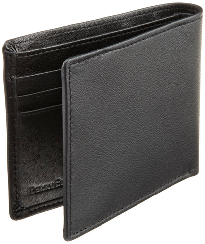 Perry Ellis portafolios Gramercy para hombre, 100% piel, con cierre flexible, color negro, talla única, Negro -, Talla única