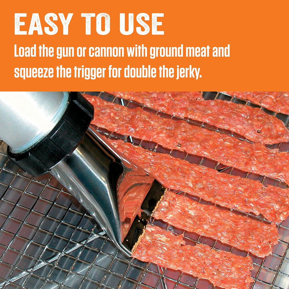 LEM Products Jerky Cannon and Gun Boquilla doble ceca, 2 ranuras Jerky, acero inoxidable