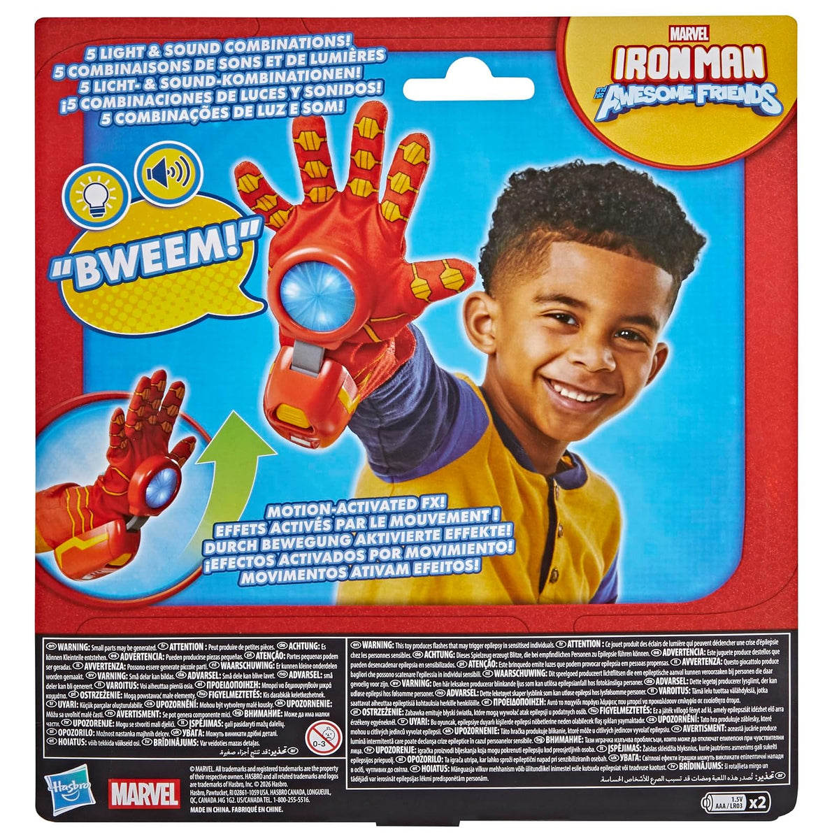Marvel Iron Man Guante Repulsor Electrónico con Luces y Sonidos