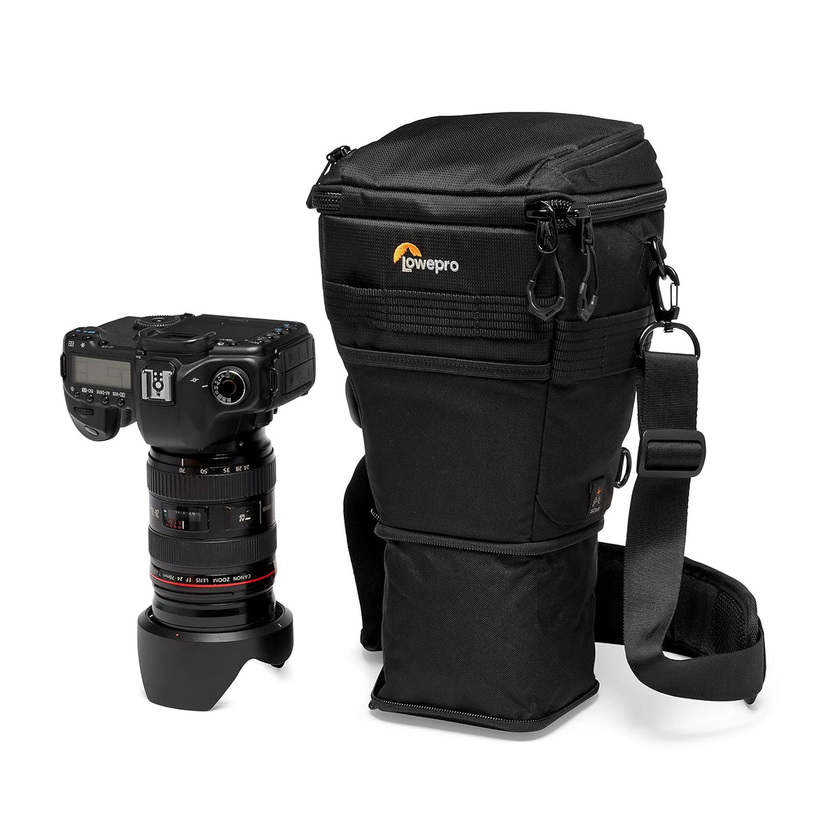 Lowepro ProTactic TLZ 70 AW Bolsa de Carga Superior para Cámara DSLR Profesional con Lente 24-70mm, Compartimento Expandible y Espacio para Accesorios, Compatible con Canon y Nikon, Color Negro