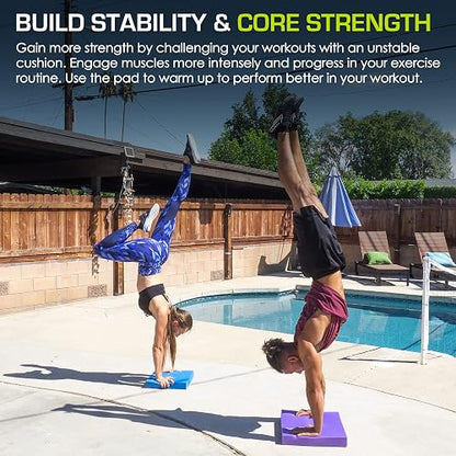 ProsourceFit - Almohadilla de equilibrio y ejercicio: alfombrilla grande de espuma antideslizante y acolchada y rodillera para hacer ejercicio, entrenamiento de estabilidad, fisioterapia y yoga, 39 x 48 cm