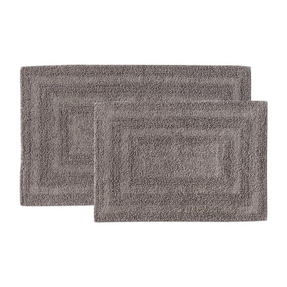 Eddie Bauer Home Rugs - Alfombra de baño de algodón Suave, superabsorbente y de Secado rápido, 2 Piezas, Logan Color café Medio