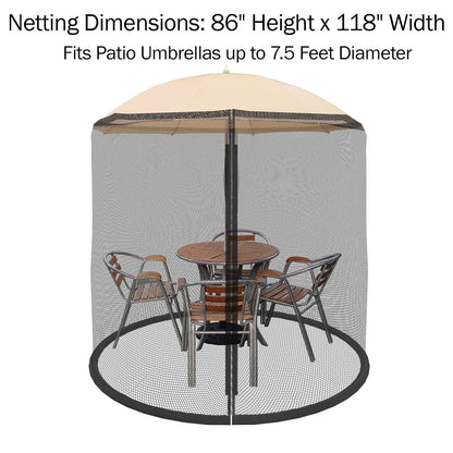 Pure Garden 82-5677C Patio Umbrella Cover Mosquito Netting Screen