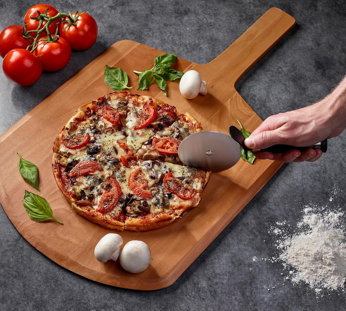 Cuisinart - Cortador de pizza con mango de barril, negro/inoxidable