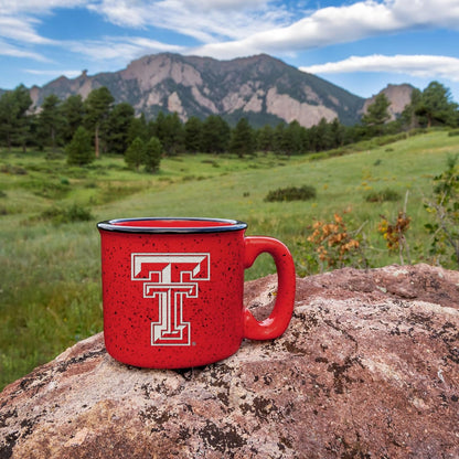 Rico Industries NCAA Texas Tech Red Raiders Speckle Taza de fogata grabada con láser de 12 onzas