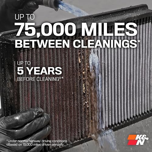 K&N Filtro de aire original de alto flujo para motor de por vida: lavable | Compatible con Select 2008-2017 BUICK/HOLDEN/CHEVROLET/ROEWE (Regal, LaCrosse, II, III, Malibu, 950) (ver descripción del