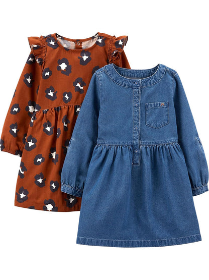 Simple Joys by Carter's 2-Pack Long-Sleeve Dress Set Vestido informalNiñas