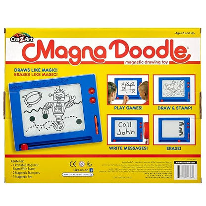 Cra-Z-Art Retro Magna Doodle - Tabla de dibujo magnética para niños de 3 años en adelante, azul/blanco