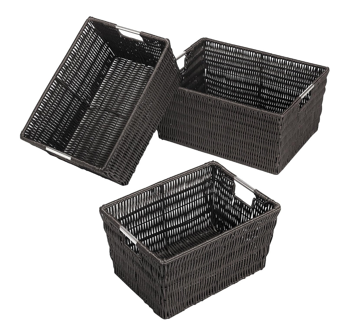Whitmor Rattique Cestas de almacenaje, 3 unidades, Casual, Marrón, 1 - marrón