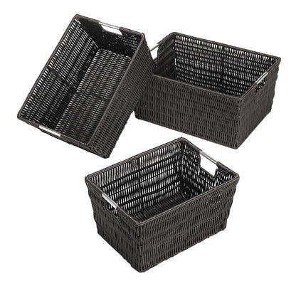 Whitmor Rattique Cestas de almacenaje, 3 unidades, Casual, Marrón, 1 - marrón