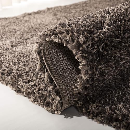 Safavieh, Alfombra de área California Premium Shag Collection SG151, SG151-8181-7SQ, Hongo, 200.66 cm Cuadrado