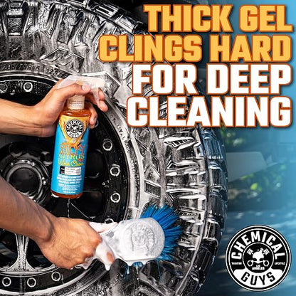 Chemical Guys CLD105 Gel limpiador de ruedas cítricas pegajoso seguro para todos los tipos de ruedas) funciona en automóviles, camiones, SUV, motocicletas, caravanas y más, 128 onzas líquidas 1 galón)