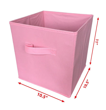 Sodynee - Cestas organizadoras plegables de tela en forma de cubo, contenedores, cajones, paquete de 6, color rosa
