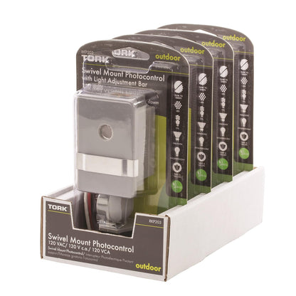 NSI TORK RKP203 Fotocontrol Giratorio para Exteriores 120V con Barra de Ajuste