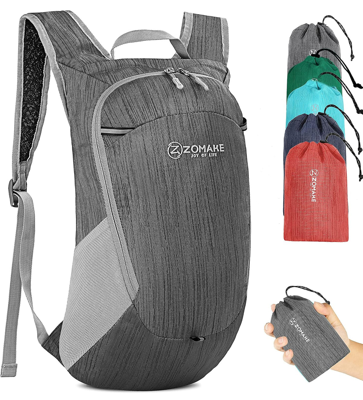 ZOMAKE Mochila Deportiva Ultraligera Impermeable de 18 Litros, Mochila Viaje Plegable y Resistente al Agua para Hombre y Mujer, Mochila Aire Libre Ciclismo y Senderismo