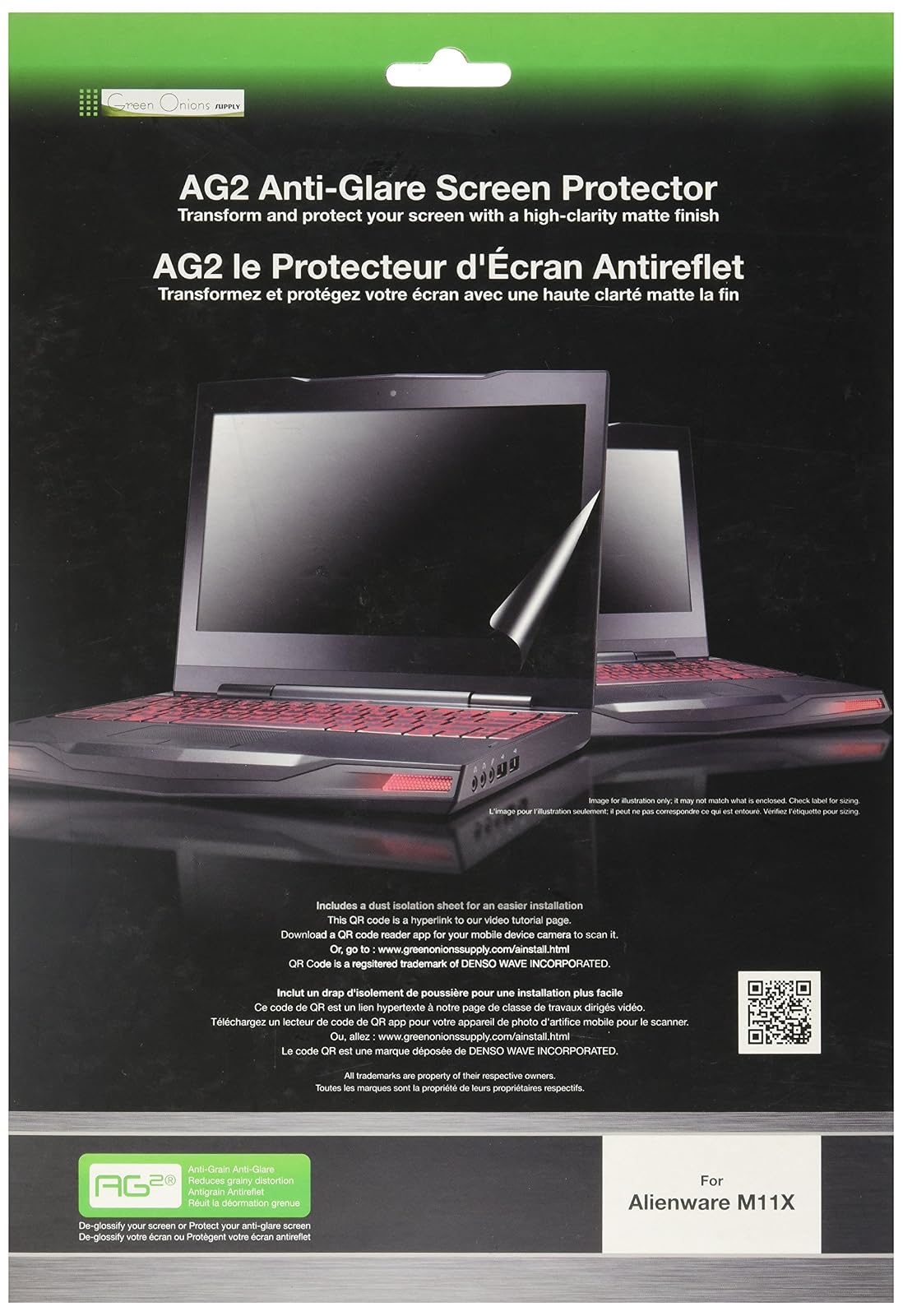 Green Onions Anti-Glare AG2 Screen Protector for 11.6-Inch Alienware M11x (RT-SPM11X02)