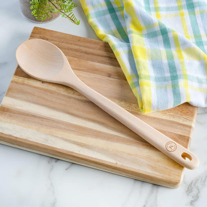 MARTHA STEWART | Cuchara de Madera de Haya Bainford 35.5 cm | Cuchara para Cocinar | Utensilio de Cocina de Madera Natural