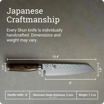 Shun TDM0771 Premier Kiritsuke Knife, 8", Silver