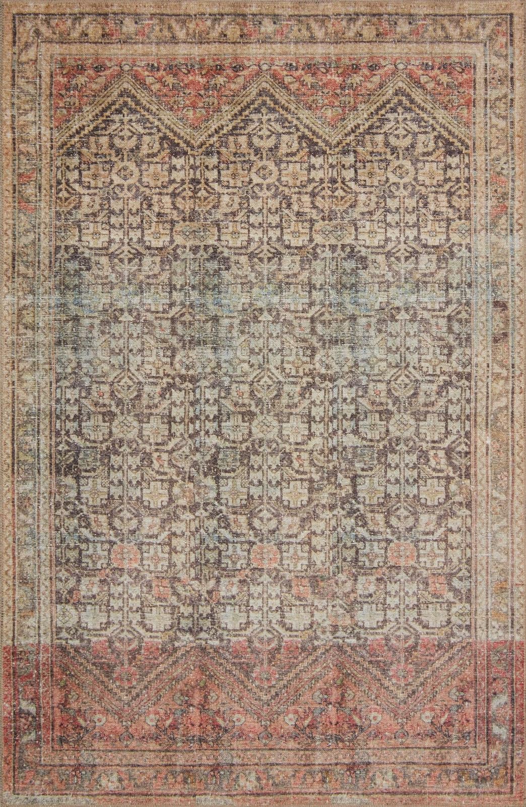 Loloi Tapete Tejido Estilo Vintage, Colección Loren - Charcoal - Multi - 5'6" x 3'6" (Rectangular)