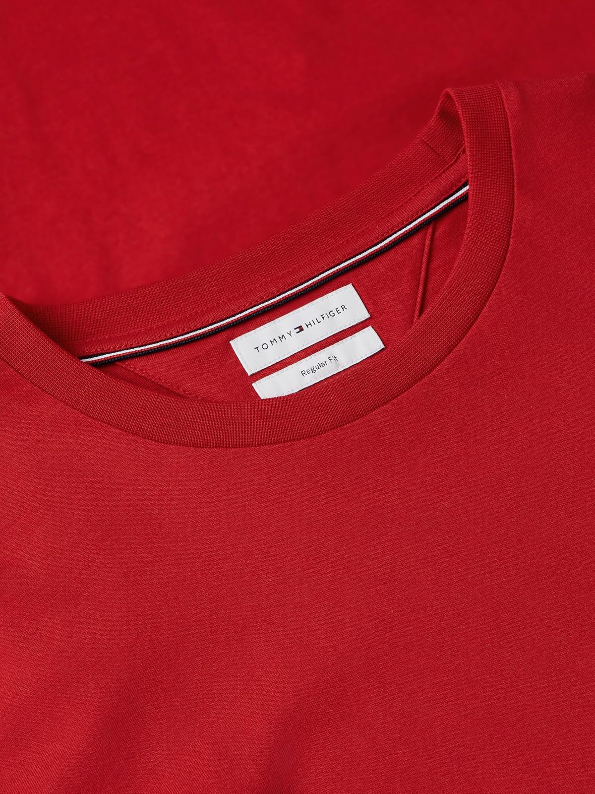 Tommy Hilfiger - Camisetas de Manga Corta de algodón con Cuello Redondo para Hombre, Ajuste Regular