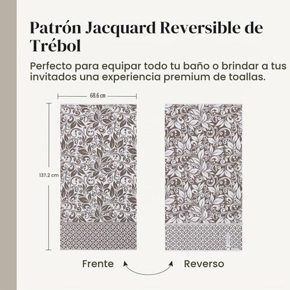 Amrapur Overseas - Juego de 6 Toallas de Jacquard teñidas con Hilo Reversible (Mocha)