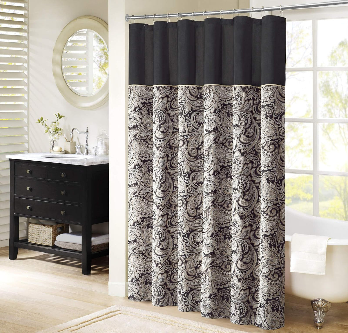 Madison Park MP70-845 Shower Curtain, Black
