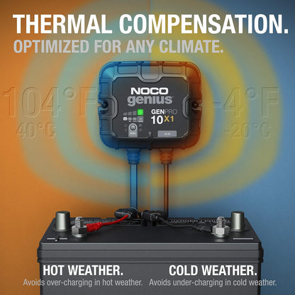NOCO Genius GENPRO10X1 Cargador de Batería Marino Inteligente de 1 Banco, 10 A, 12 V