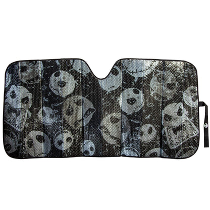 Plasticolor 003855R01 Nightmare Before Christmas Jack Skellington Face Logo Black Foil Finish Car Truck or SUV Parasol Delantero para Parabrisas