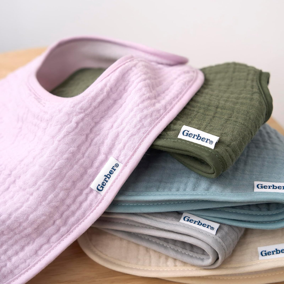 Gerber Muslin 8 Pack Drooling Bibs Babero babero Unisex bebé