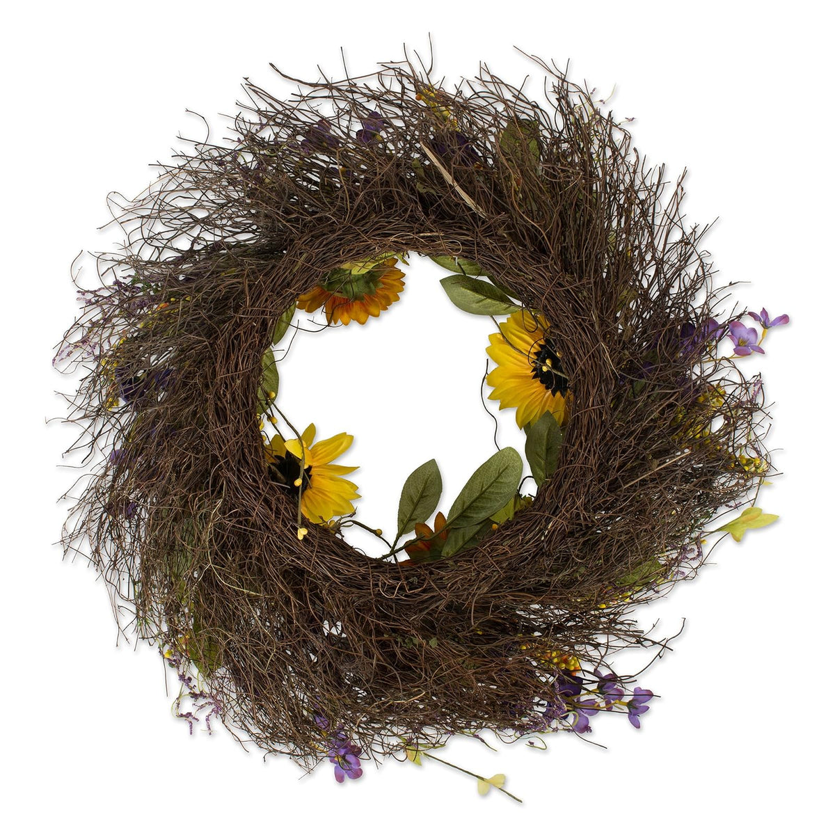 DII CAMZ37427 Corona Decorativa de Temporada Primavera/Verano, Puerta Delantera o decoración de Pared Interior, 55,8 cm de diámetro, Girasol