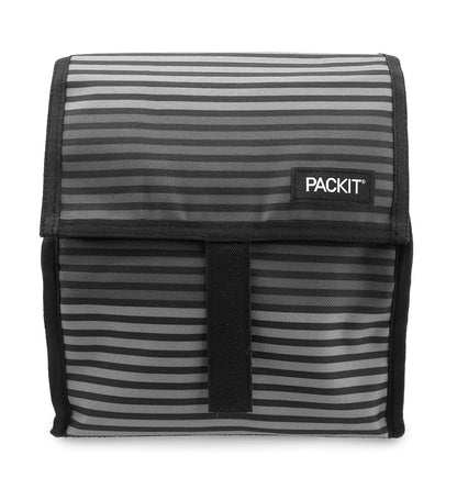 PackIt - Lonchera congelable, Gris (Gray Stripes), 20,32cm, 1