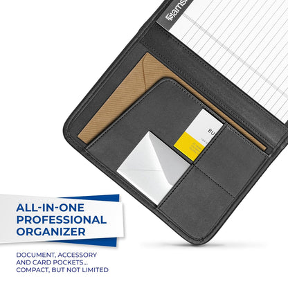 Samsill Professional Padfolio Mini, Organizador de Piel Sintética, 5 x 8 Pulgadas, Negro
