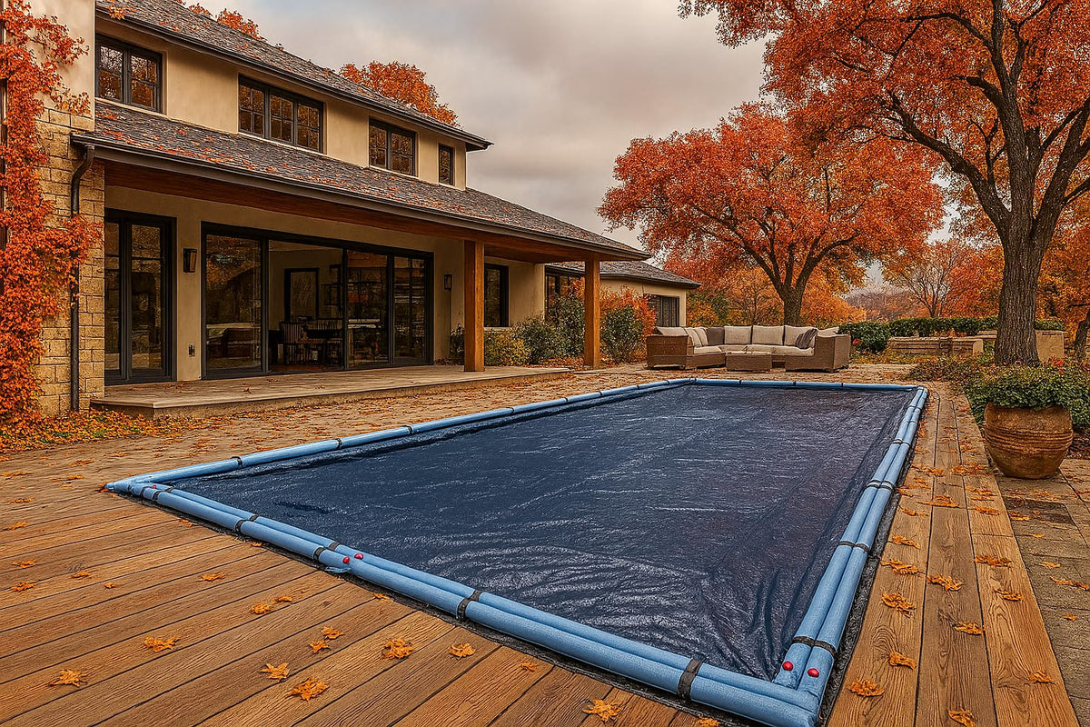 Cubierta de invierno para alberca, cubierta de invierno, se adapta a 12 x 24 pies, rectangular, azul sólido, resistencia y durabilidad superiores, tratada para protección UV, WC1224RE, 12 pies x 24