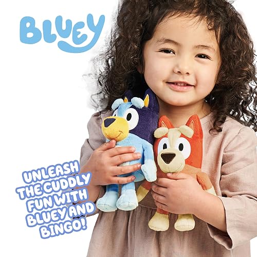 Bluey & Bingo 13066 - Mini Paquete de 2 Unidades | Animales de peluche para la hora de espectáculo, hora de cuentos o siestas; juguetes Bluey para preescolares y fanáticos a