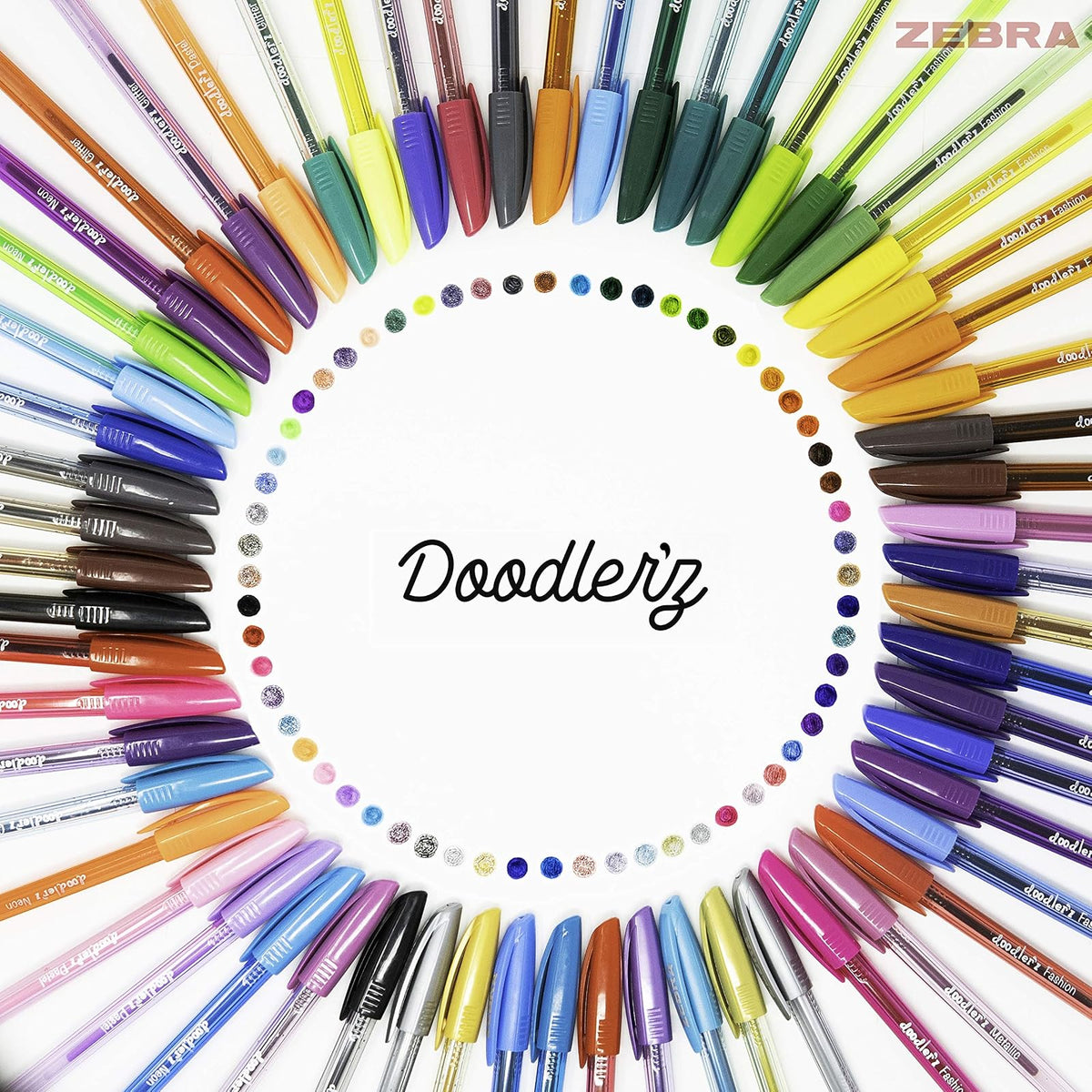 Set Plumas De Gel Doodler'z Mega Set Bold Point 1.0 mm Varios Colores 60 Unidades Zebra México