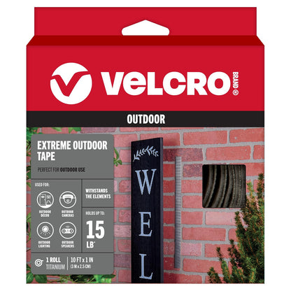 VELCRO Brand Extreme Cinta Industrial, 1 pulg x 3 m, Negro - Cinta - Titanium - 10Ft x 1 In