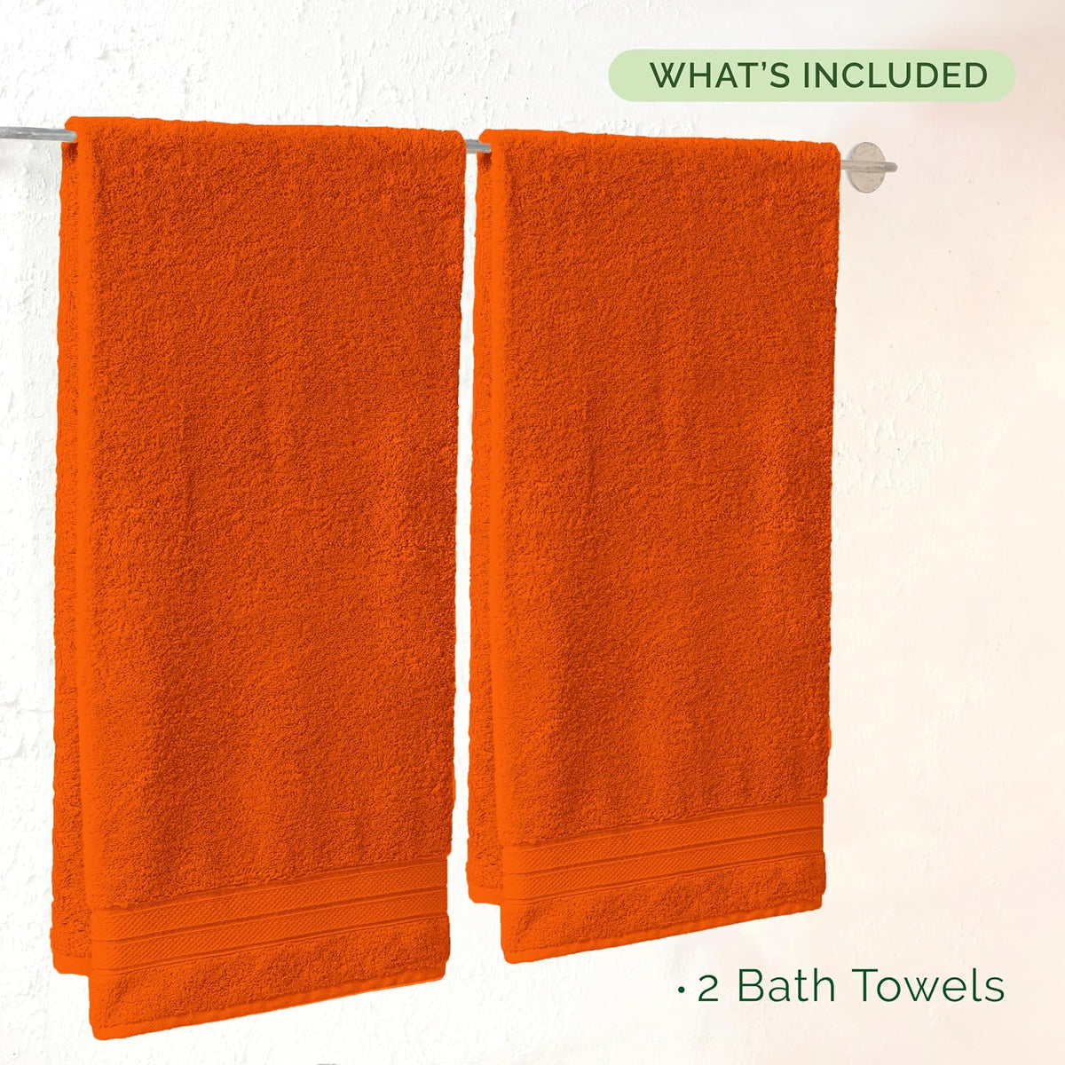 Elegant Comfort - Juego de Toallas de Palomitas de maíz de Tres líneas para baño de 27 x 54 Pulgadas, Paquete de 2 Toallas de baño de Alta Calidad, 100% algodón Turco, Suaves y duraderas, de Secado