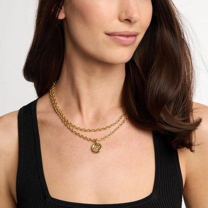 Collar doble con logotipo Michael Kors para mujer, MKJ8500710