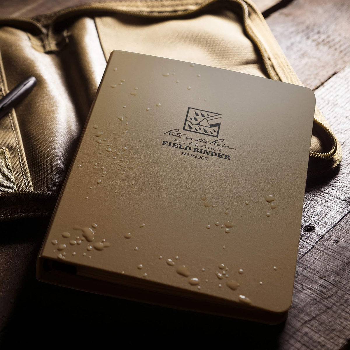 Rite in the Rain para todo clima Carpeta de anillas de 1.27 cm, 14.29 cm x 20.00 cm, color amarillo (número 200)., Bronceado, 1.27 cm (1/2'')