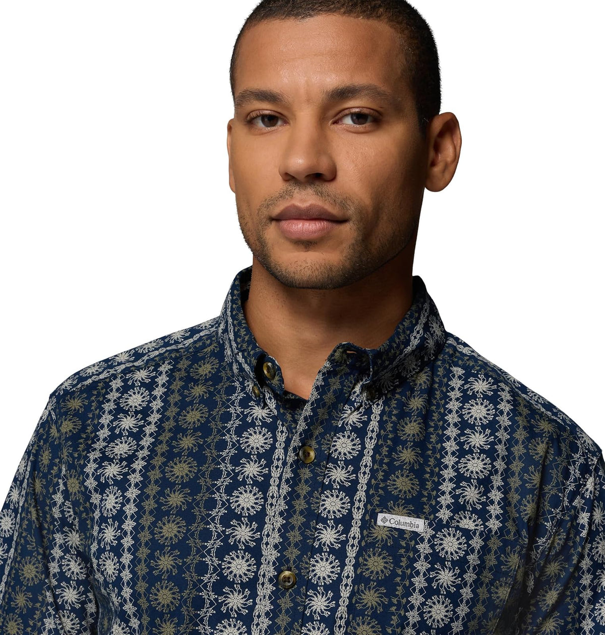 Columbia Rapid Rivers - Camisa de Manga Corta Estampada Camisa de Senderismo para Hombre
