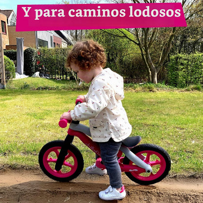 Chillafish Bmxie² - Bicicleta de Equilibrio Ligera con reposapiés Integrado y Freno de pie para niños de 2 a 5 años, neumáticos de Piel de Goma sin Aire de 12 Pulgadas, Asiento Ajustable sin